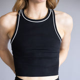 Love Tree Two Tone High Neck Tank Top for Women in Black