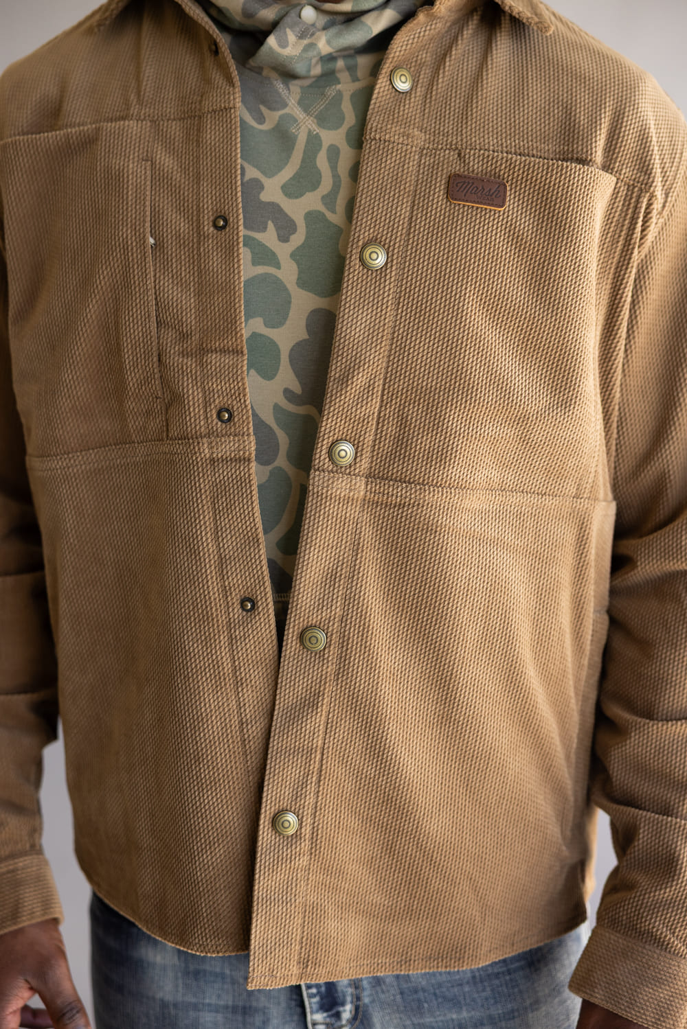 Marsh Wear Delano Cord Shacket for Men in Malt Ball