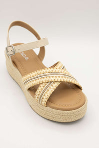 Soda Mega Rope Platform Sandals for Women in Cream