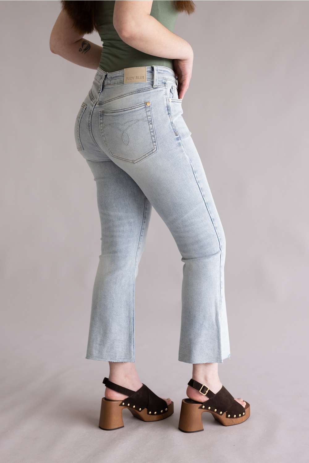 Judy Blue Mid Rise Kick Flare Jeans for Women