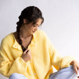Mimosa Balloon Sleeve Knit Cardigan for Women in Yellow
