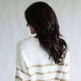 Miracle Stripe Cardigan Sweater for Women in Ivory