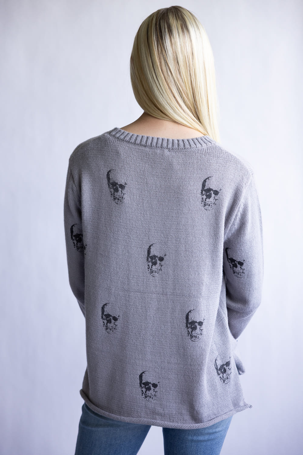 Miracle Skull Sweater for Women in Grey