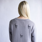 Miracle Skull Sweater for Women in Grey