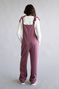 Moa Moa Overall Long Sleeve Tee Set for Girls in Mulberry