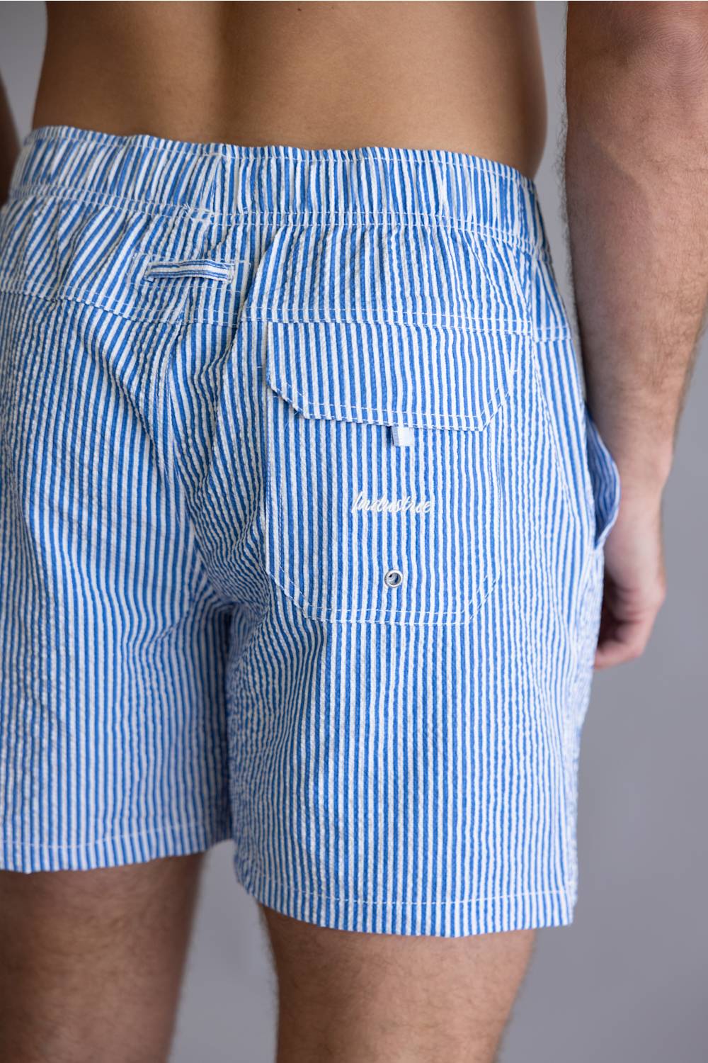 Industrie Coressia Swim Trunks for Men in Royal Blue Stripe | MST38507-ROYALBLUEWHITE