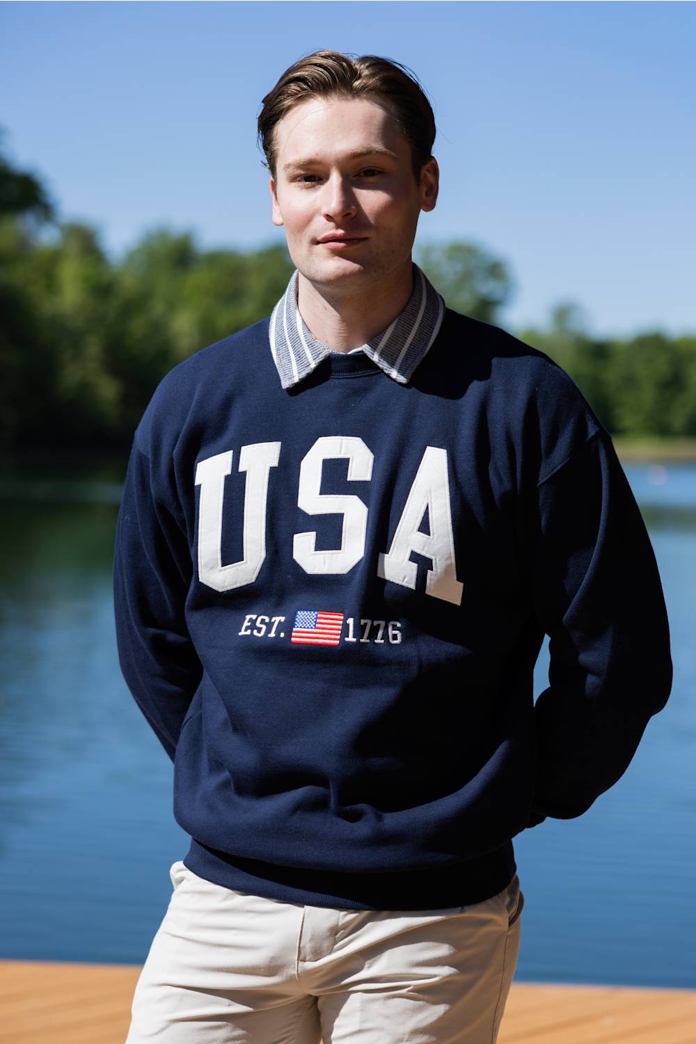 1897 Men USA Crewneck for Men in Navy