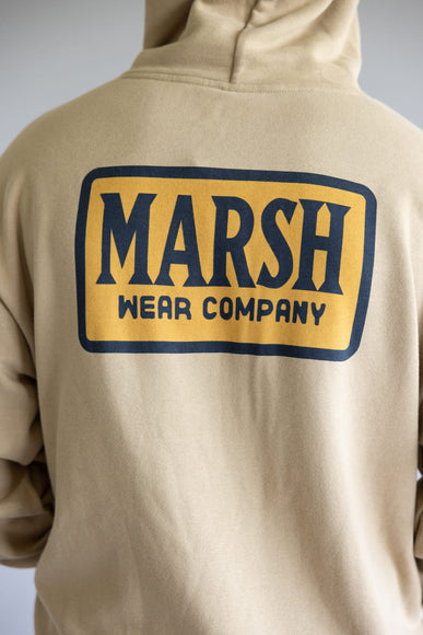 Marsh Wear Badge Hoodie for Men in Sandstone