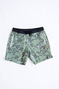 Marsh Wear TideLock 7.5” Boardshorts for Men in Green Mallard Camo