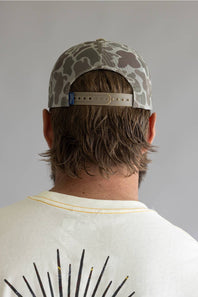 Marsh Wear Tight Lines Trucker Hat in Khaki Mallard Camo