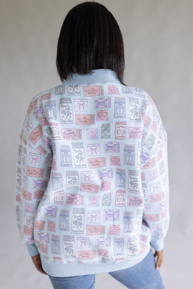 Matchbook High Neck Sweatshirt for Women in Blue