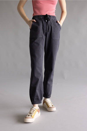 Mica Cropped Jogger Pants for Women in Black | MDP-G3164AG-HRBLACK