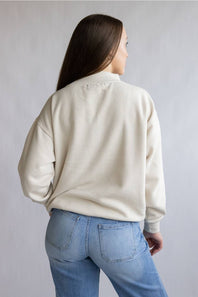 Midwest Chenille Patch Fleece Mock Neck for Women in Beige