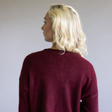 Mimosa Classic Lightweight Cardigan Top for Women in Burgundy