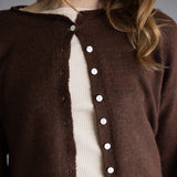 Mimosa Classic Lightweight Cardigan Top for Women in Chocolate