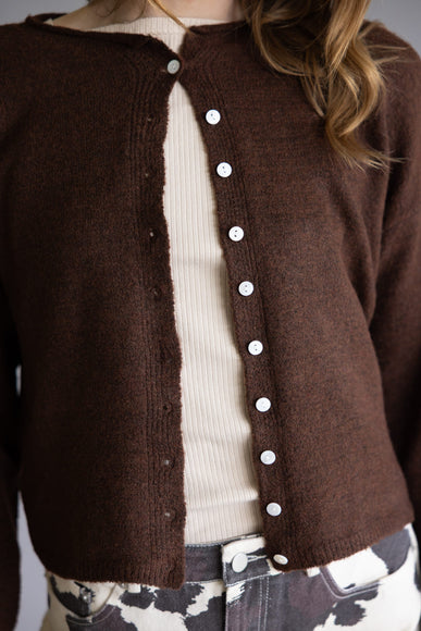 Mimosa Classic Lightweight Cardigan Top for Women in Chocolate