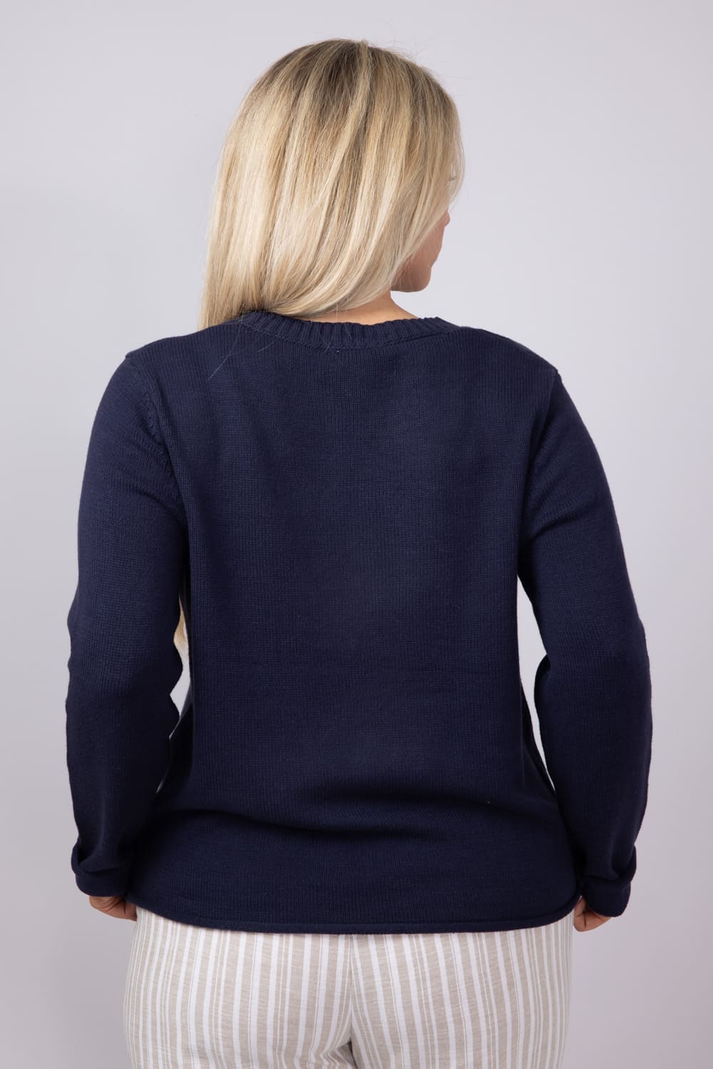 Miracle Anchor Lightweight Sweater for Women in Navy
