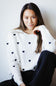 Miracle Heart Sweater for Women in Ivory/Black