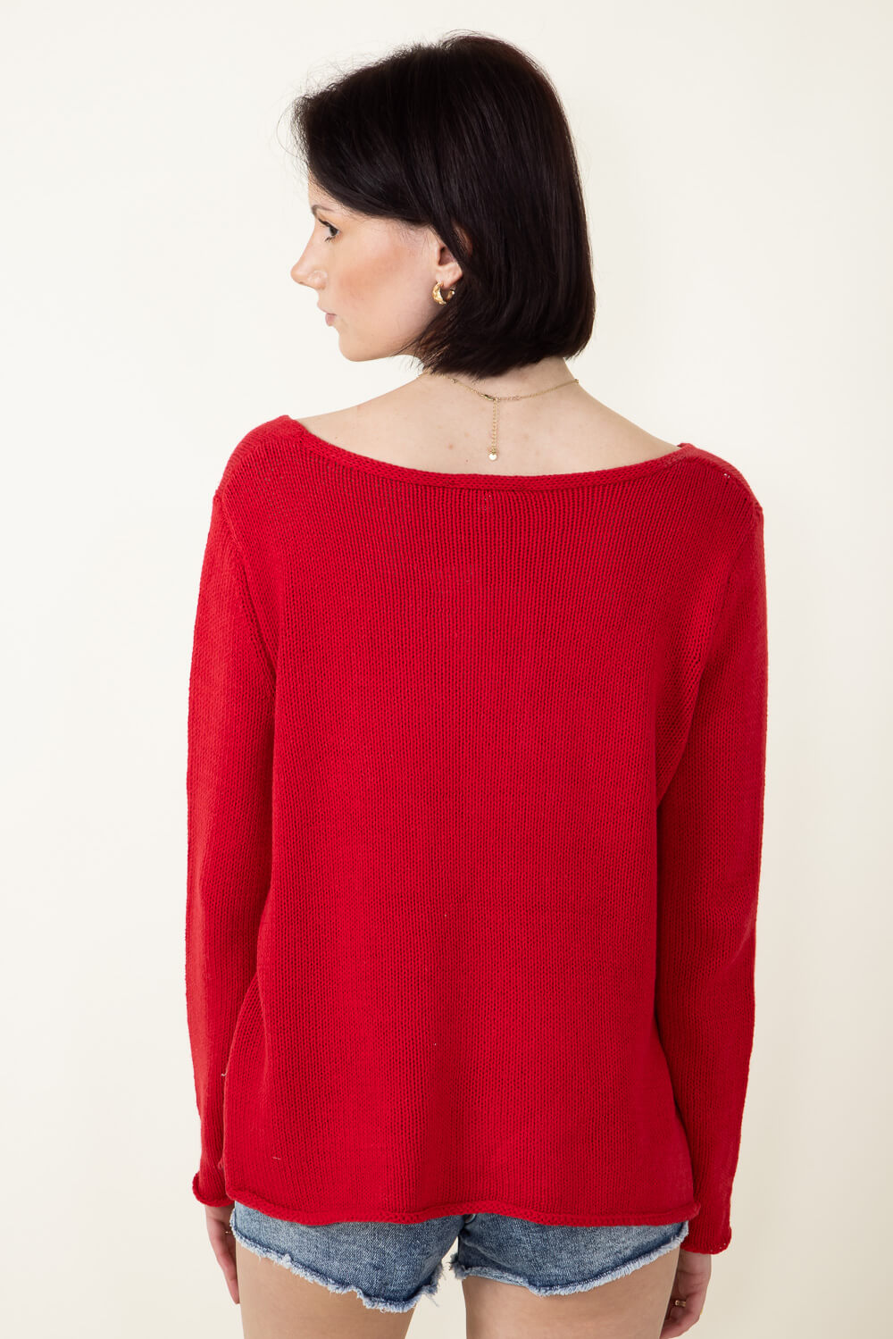 Miracle Star Lightweight Sweater for Women in Red