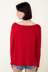Miracle Star Lightweight Sweater for Women in Red