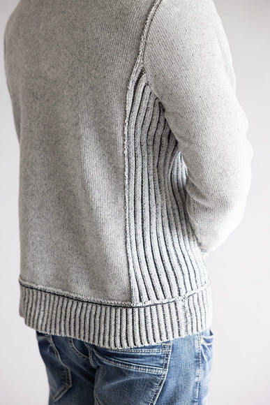North River 1/4 Zip Neck Chenille Sweater for Men in Grey