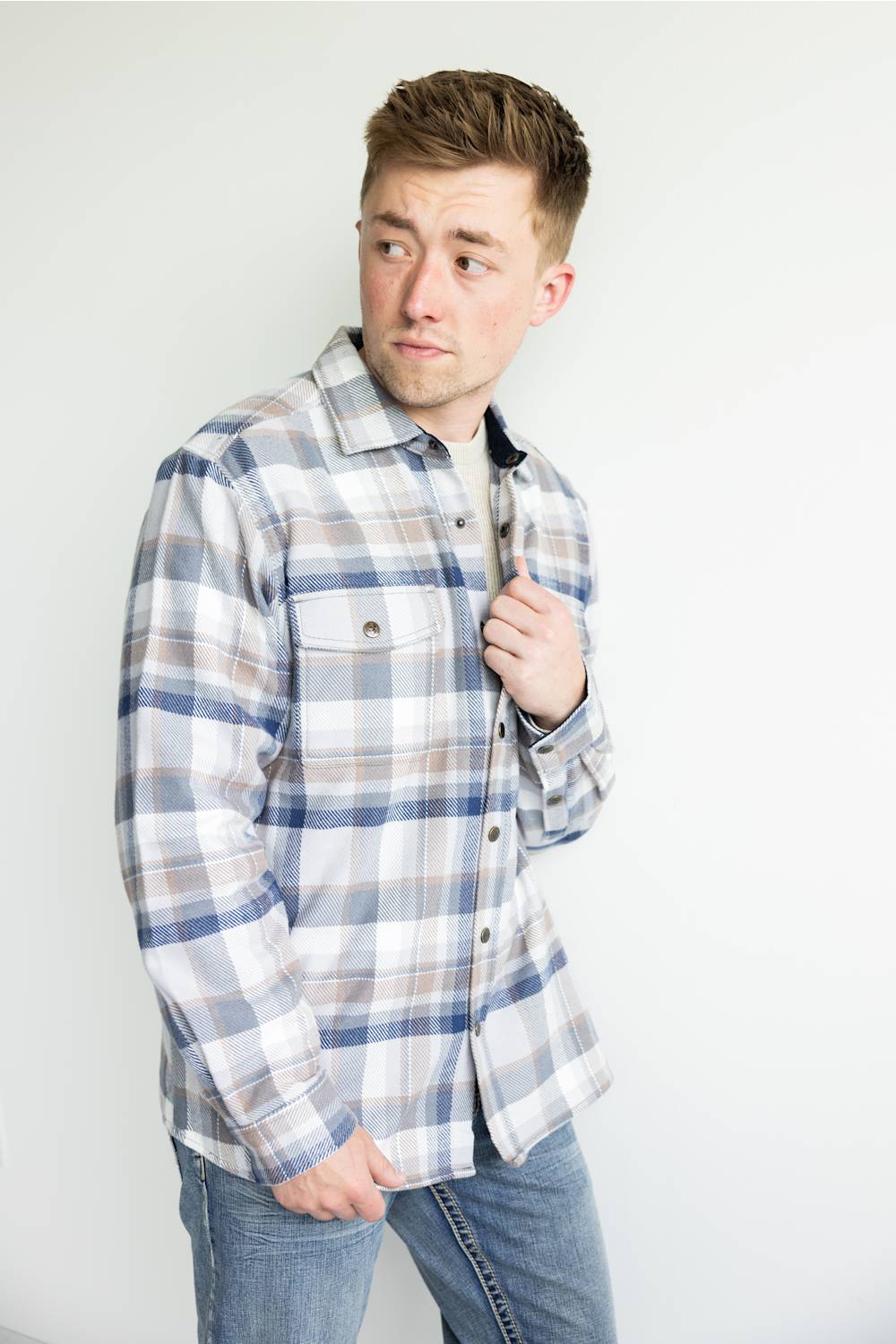 North River Twill Shacket for Men in Cloudburst | NRM8078-CLOUDBURST