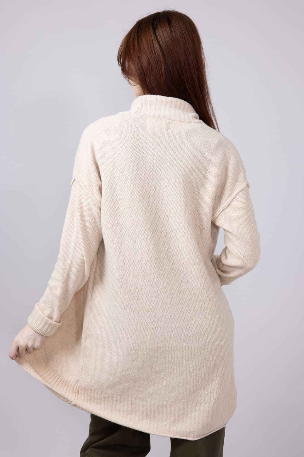 Honeycomb Stitch Cardigan for Women in Heather Oat