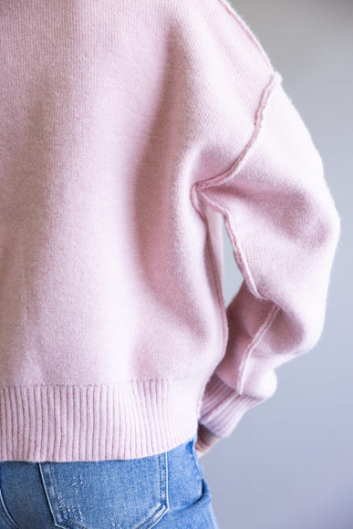 Santa Embroidered Sweatshirt for Women in Pink