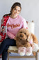 Simply Southern Embroidered Holiday Bow Sweatshirt for Women in Pink