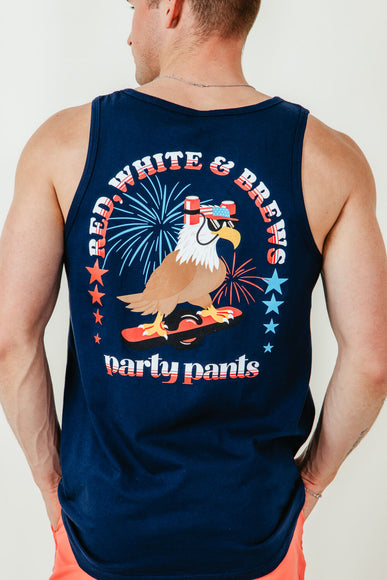 Party Pants Shred Eagle Tank Top for Men in Blue