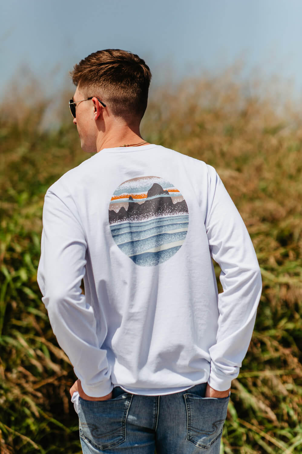Patagonia Men's Long-Sleeve Skyline Stencil Responsibili-Tee T-Shirt i –  Glik's