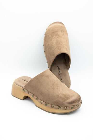 Pierre Dumas Jeda Heeled Clogs for Women in Taupe