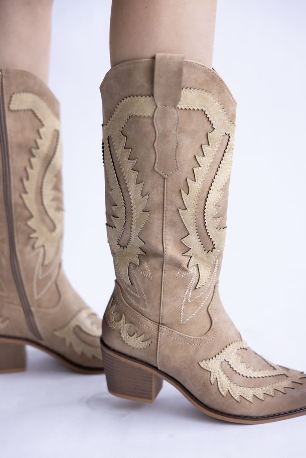 Pierre Dumas Whitney Western Tall Boots for Women in Taupe