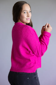 Things Between Piper Cardigan for Women in Fuchsia Pink