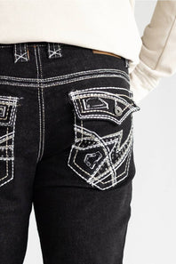 Pure Luck Edge Straight Leg Jeans for Men in Black