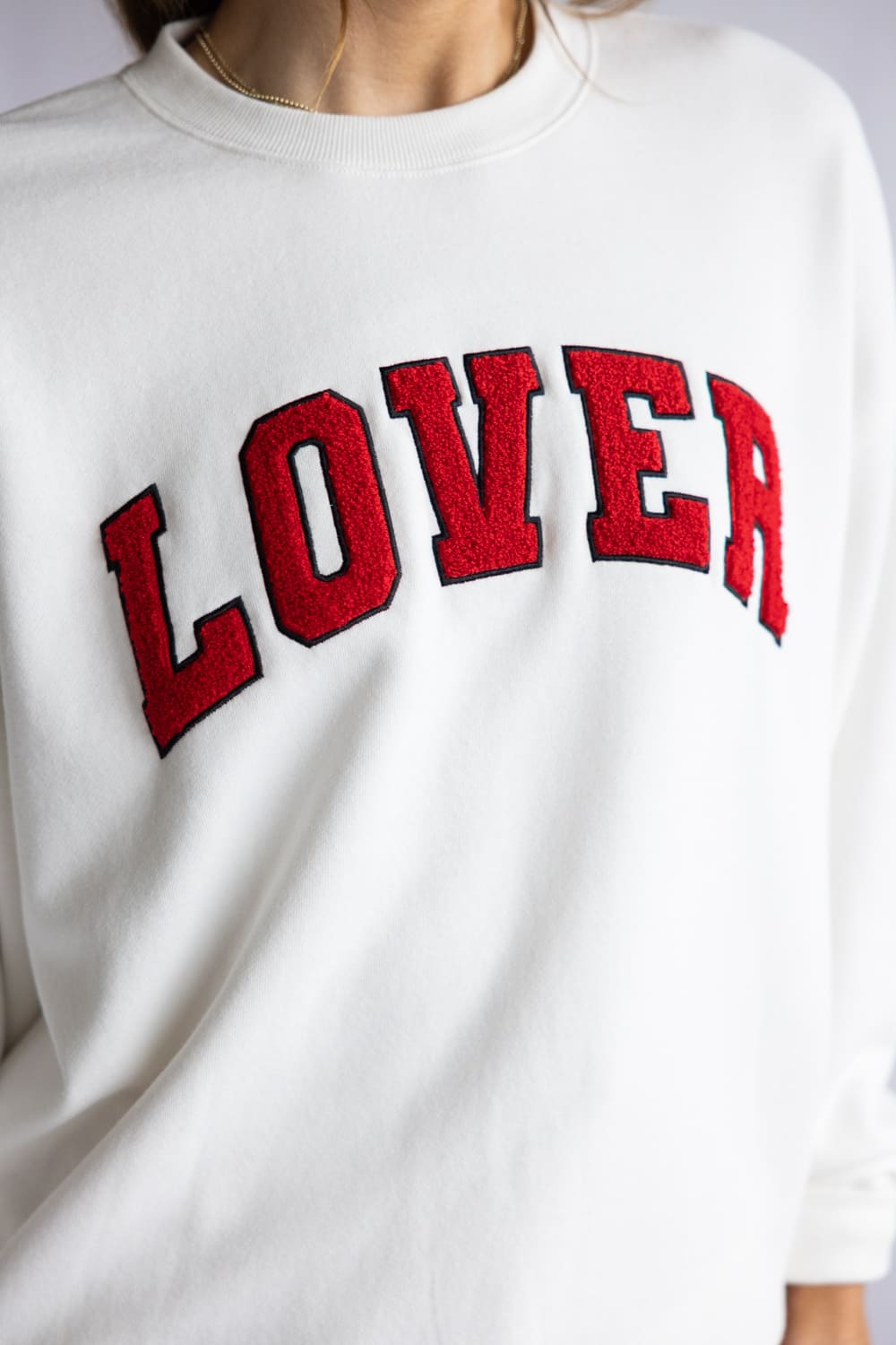 1897 Active Embroidered Lover Sweatshirt for Women in White