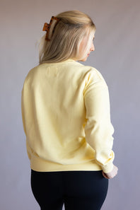 1897 Active Sunshine Embroidered Crewneck for Women in Light Yellow