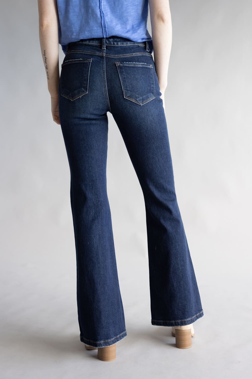  Risen High Rise Tummy Control Flare Jeans for Women 