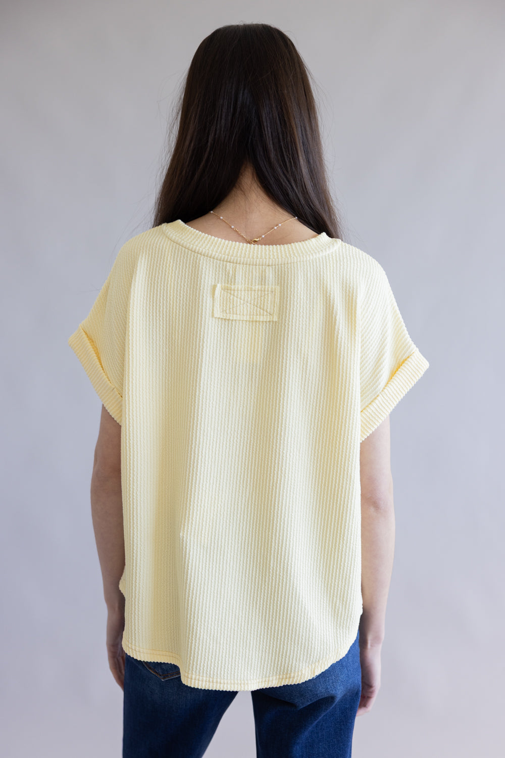 Ribbed Knit Top for Women in Butter Yellow | J5ST1019A-BUTTERYELLOW