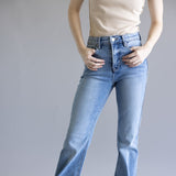 Risen High Rise Tummy Control Flare Jeans for Women
