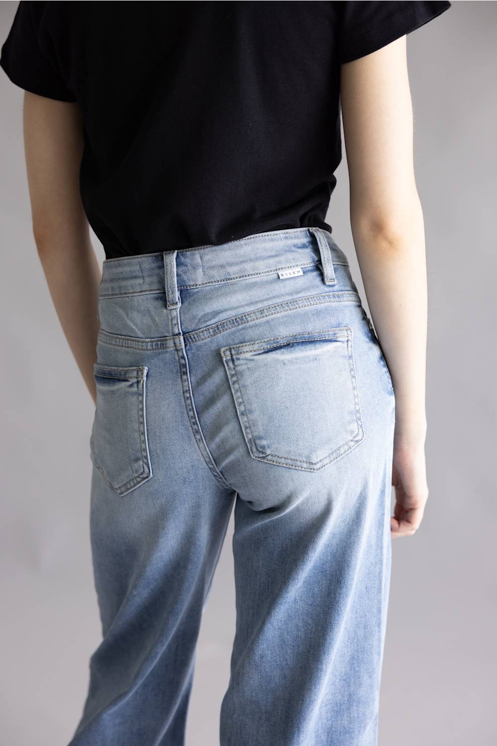 Risen High Rise Tummy Control Palazzo Jeans for Women