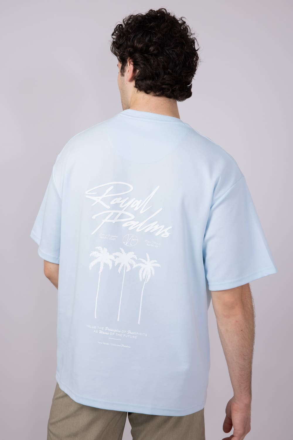 Royal Palms T-Shirt for Men in Light Blue