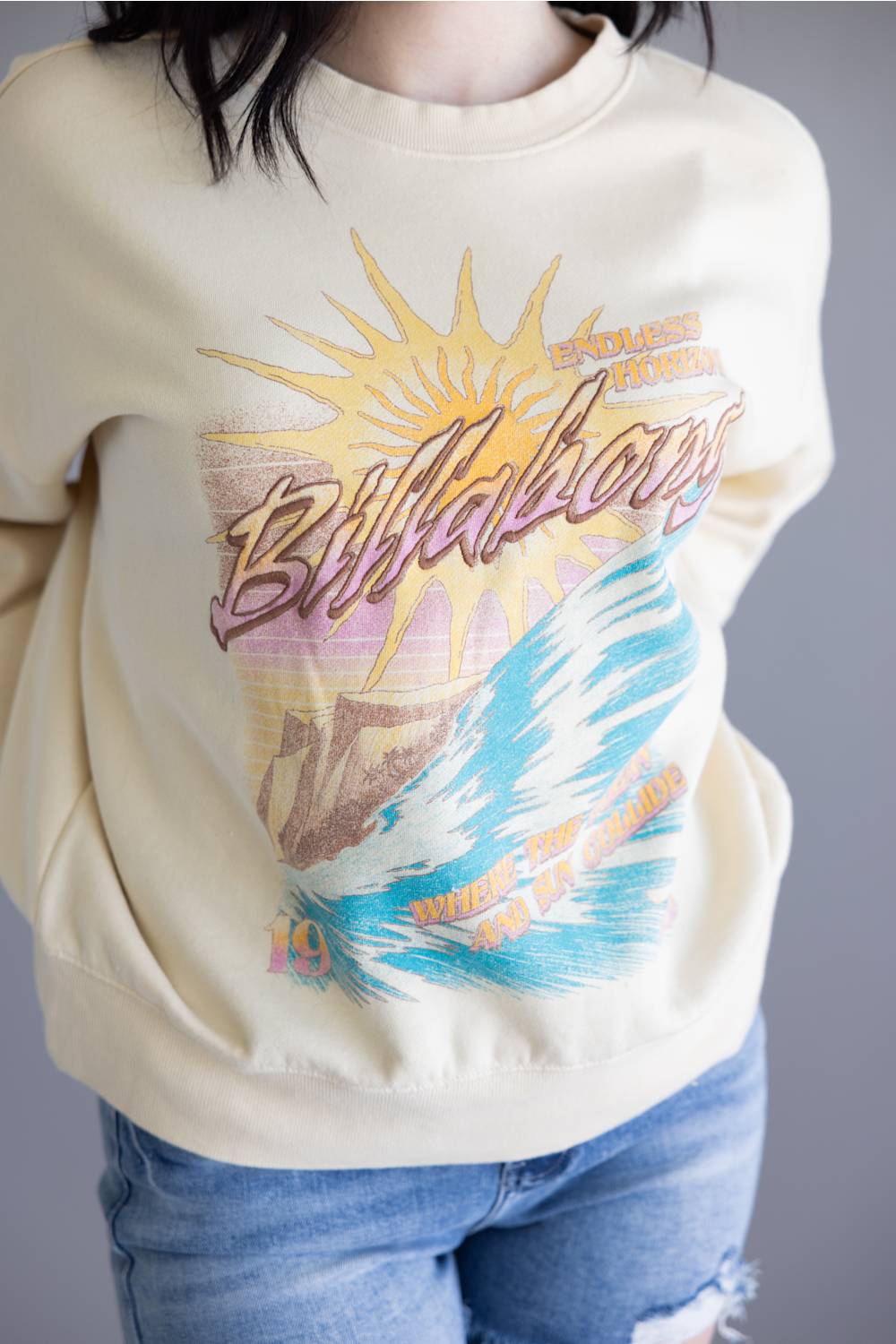 Billabong Echo Sweatshirt for Women in White Cap