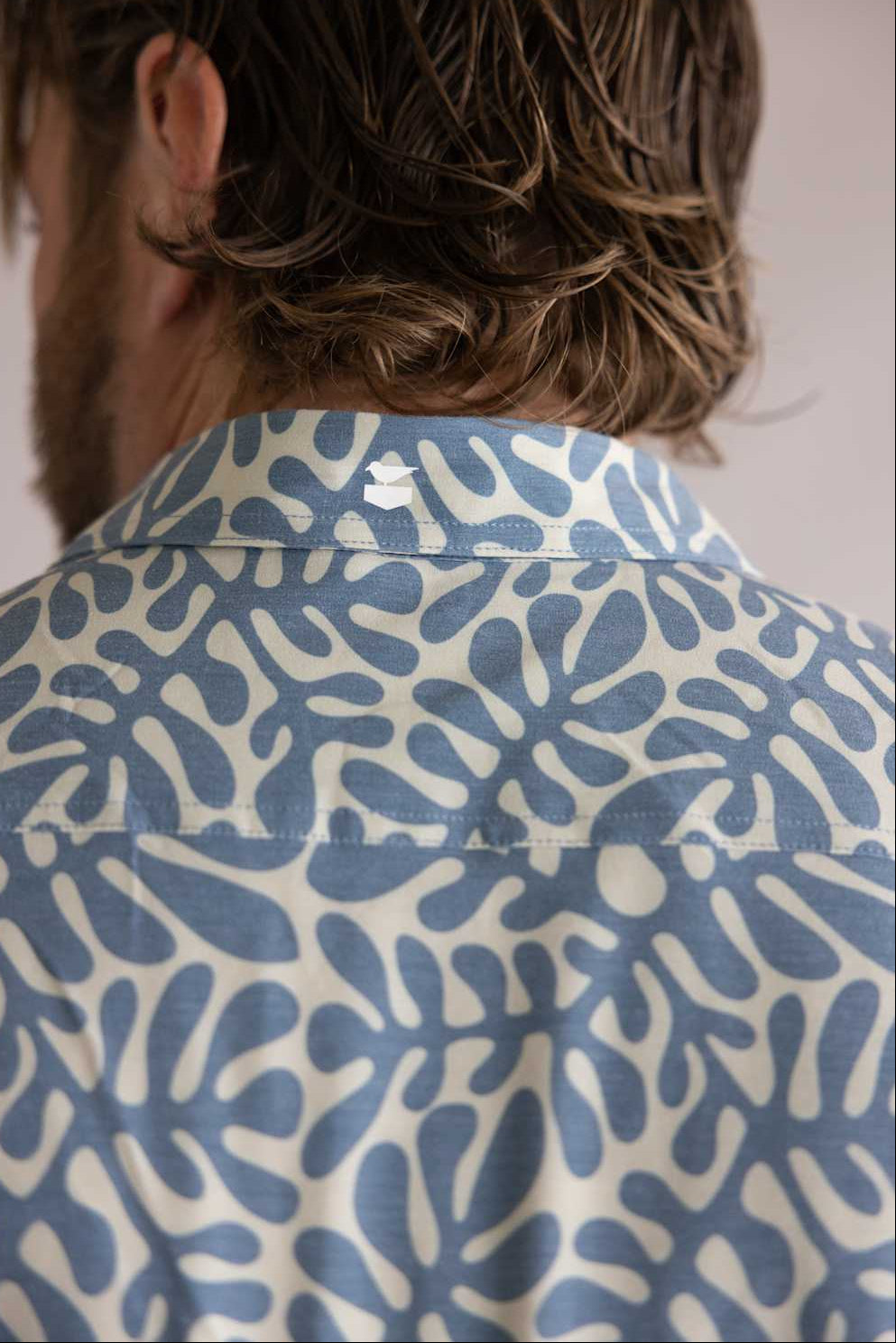 Jetty Garwood Woven Button Up Shirt for Men in Blue