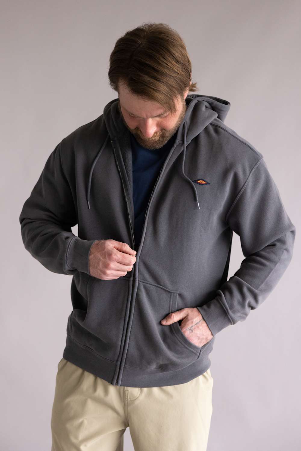 Quiksilver Saltwater Zip Hoodie for Men in Iron Gate