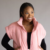 Simply Southern Lottie Puffer Vest for Women in Pink