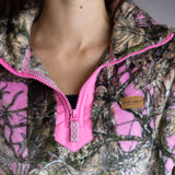 Simply Southern ¼ Zip Fleece Pullover for Women in Pink Camo