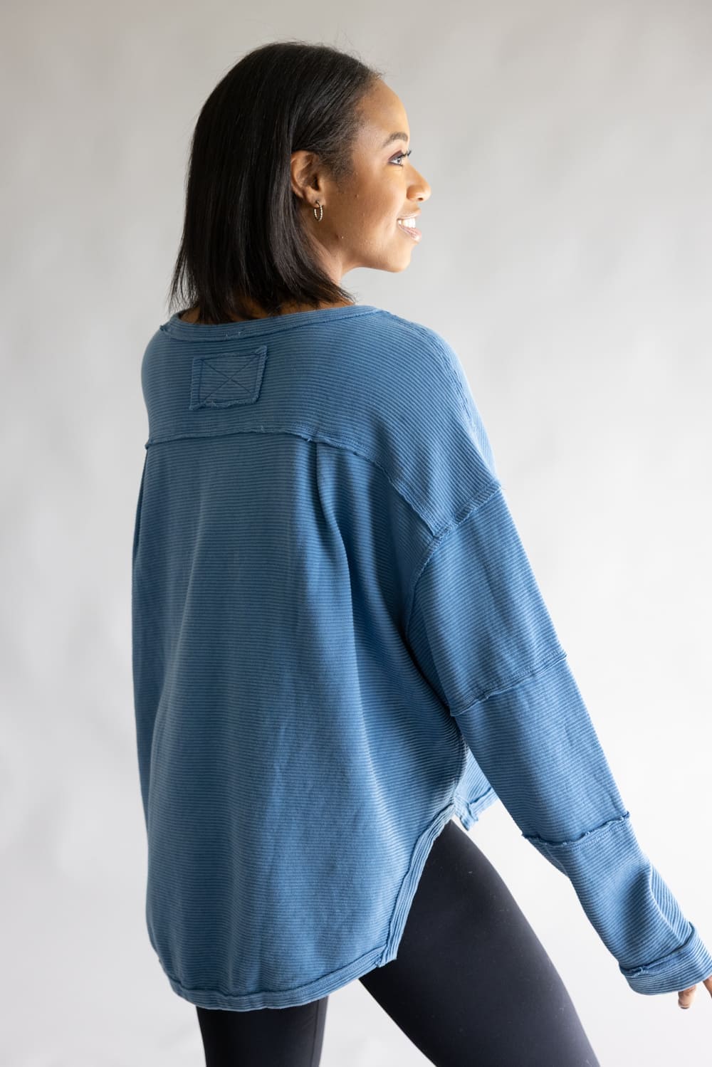Simply Southern Sabrina Pullover Crewneck for Women in Dark Blue