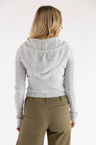 Pink Rose Full Zip Sweater for Women in Heather Grey | PF6S44938-WHITEHGREY