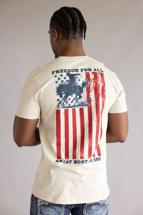  Ariat Split Freedom Painted T-Shirt for Men in Soft Silt 